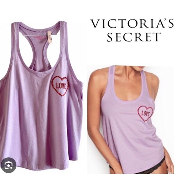 Victoria's Secret Purple Love Tank Top, Extra Small - Picture 1 of 6